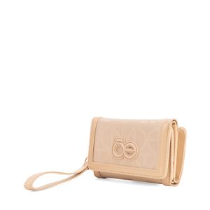 Cartera Mediana Flap con Maneral color Beige