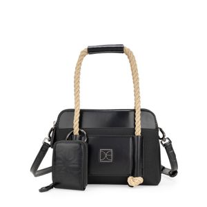 Bolsa Satchel Chica con Monedero color Negro