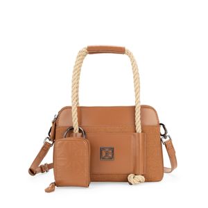 Bolsa Satchel Chica con Monedero color Tan