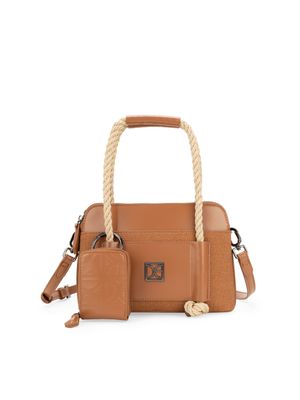 Bolsa Satchel Chica con Monedero color Tan