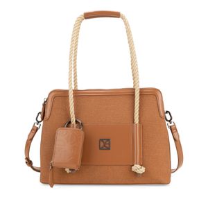 Bolsa Satchel Grande con Monedero color Tan