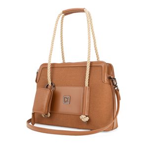 Bolsa Satchel Grande con Monedero color Tan