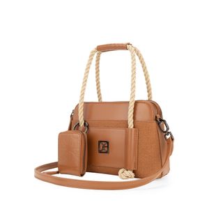Bolsa Satchel Chica con Monedero color Tan