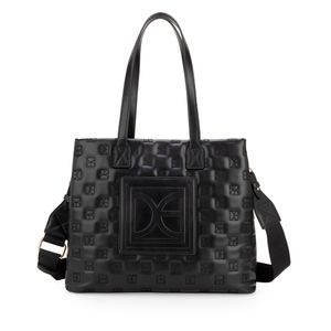 Bolsa Tote Bordado Monograma Color Negro
