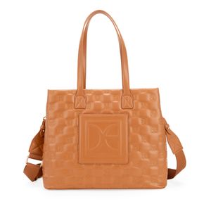Bolsa Tote Bordado Monograma color Camel