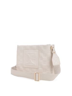Bolsa Crossbody Bordado Monograma Color Beige