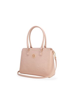 Bolsa Satchel Monograma Troquelado color Rosa