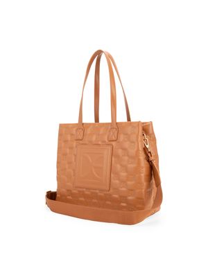 Bolsa Tote Bordado Monograma color Camel