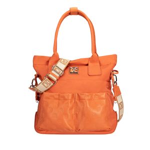 Pañalera Tote Nylon con Accesorios color Naranja