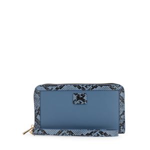 Cartera Grande Cierre Sencillo con Maneral color Azul
