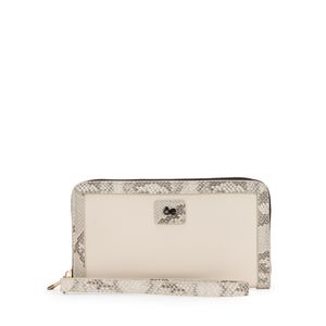 Cartera Grande Cierre Sencillo con Maneral color Blanco