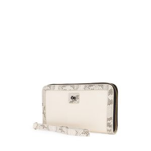 Cartera Grande Cierre Sencillo con Maneral color Blanco