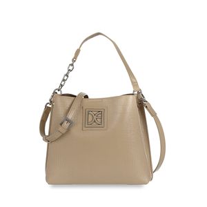 Bolsa Crossbody Mediana Look Animal Skin color Beige