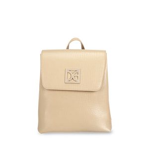 Mochila Mediana Look Animal Skin Color Beige