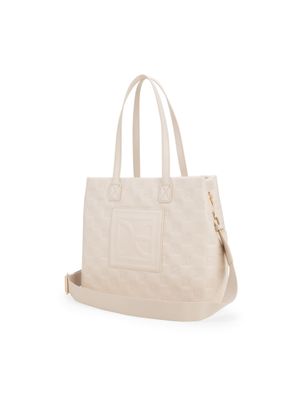 Bolsa Tote Bordado Monograma color Beige