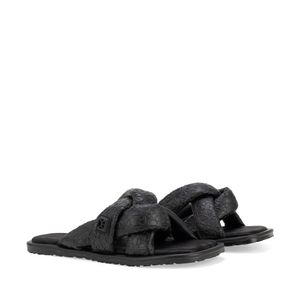 Sandalia Flat con Suela Antiderrapante color Negro