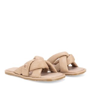 Sandalia Flat con Suela Antiderrapante color Camel