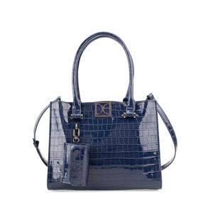 Bolsa Satchel Mediana Con Monedero Color Azul