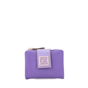 Cartera Mediana Flap Textil Color Lila