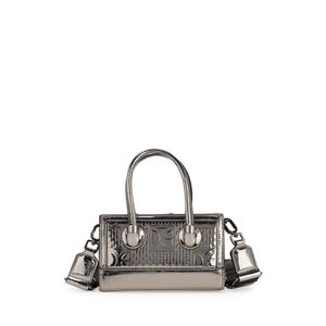 Bolsa Satchel Miniatura Monograma Troquelado Color Inox