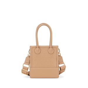 Bolsa Tote Chica Monograma Troquelado Color Camel