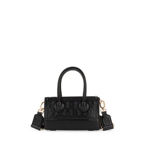 Bolsa Satchel Miniatura Monograma Troquelado Color Negro