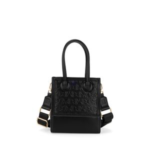 Bolsa Tote Chica Monograma Troquelado Color Negro