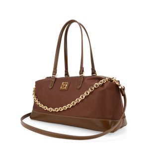 Bolsa Bowling Textil Cadena Color Café