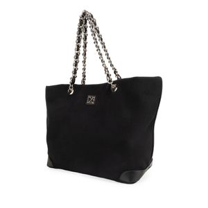 Bolso Tote Grande Textil Color Negro