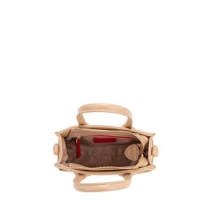 Bolsa Satchel Miniatura Monograma Troquelado Color Camel