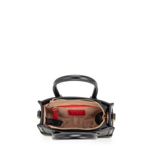 Bolsa Satchel Miniatura Monograma Troquelado Color Negro