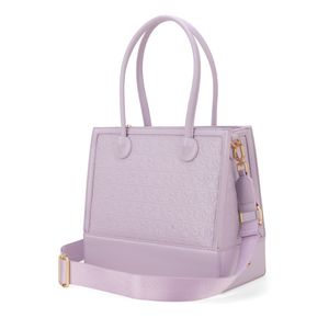 Bolsa Satchel Mediana Monograma Troquelado Color Lila