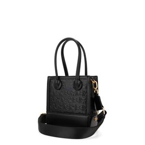 Bolsa Tote Chica Monograma Troquelado Color Negro