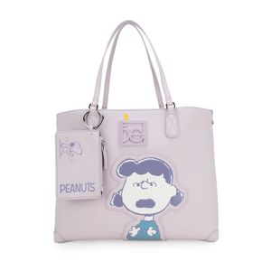 Bolsa Tote Grande con Monedero Peanuts x Oe color Lila