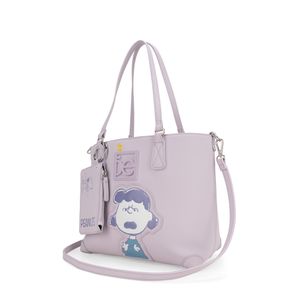 Bolsa Tote Mediana con Monedero Peanuts x Oe color Lila