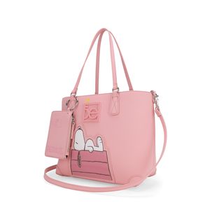 Bolsa Tote Mediana con Monedero Peanuts x Oe color Rosa