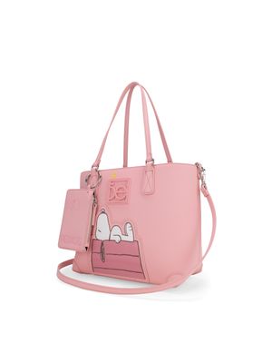 Bolsa Tote Mediana con Monedero Peanuts x Oe color Rosa