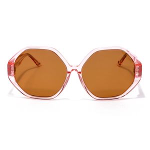 Lente Solar Forma Hexagonal con Armazón de Acetato Color Rosa