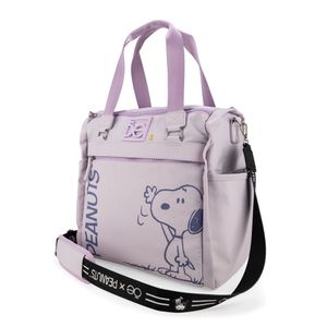 Pañalera Tote Nylon Peanuts x Oe color Lila