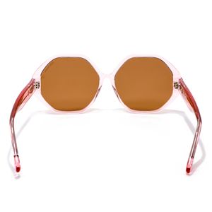 Lente Solar Forma Hexagonal con Armazón de Acetato Color Rosa