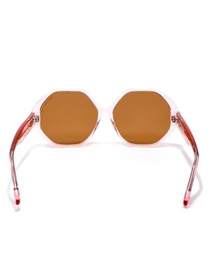Lente Solar Forma Hexagonal con Armazón de Acetato Color Rosa