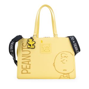 Bolsa Satchel Grande Peanuts x Oe color Amarillo