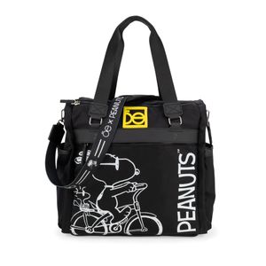 Pañalera Tote Nylon Peanuts x Oe color Negro