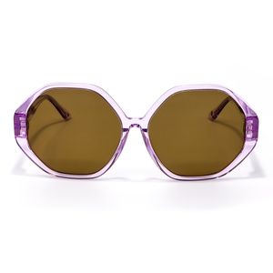 Lente Solar Forma Hexagonal con Armazón de Acetato Color Lila