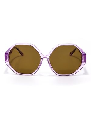 Lente Solar Forma Hexagonal con Armazón de Acetato Color Lila