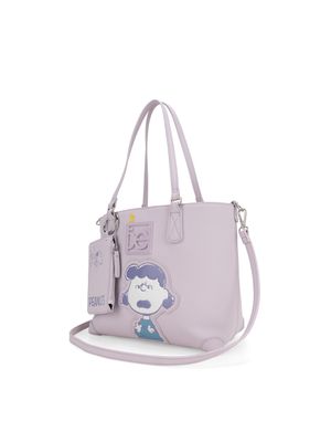 Bolsa Tote Mediana con Monedero Peanuts x Oe color Lila