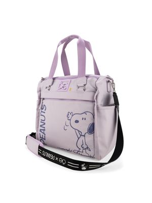 Pañalera Tote Nylon Peanuts x Oe color Lila