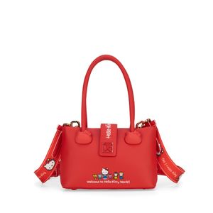 Bolsa Satchel Chica Oe x Hello Kitty color Rojo