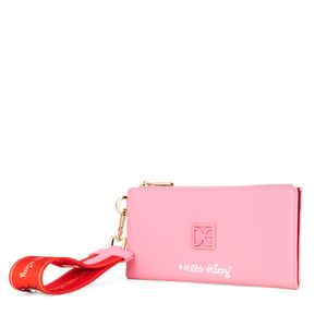 Cartera Flap Grande Oe x Hello Kitty Con Maneral color Rosa