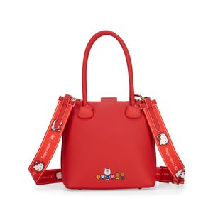 Bolsa Satchel Mediana Oe x Hello Kitty color Rojo